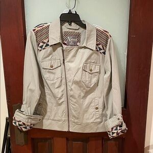 Natural Reflections Utility Jacket with Patterned Accents